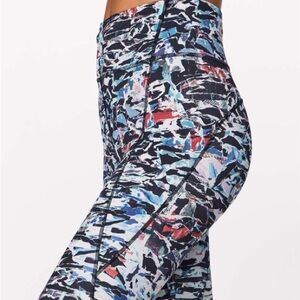 Lululemon Wonder Train Break Free Tight Culture Clash Starlight Black - Size 4